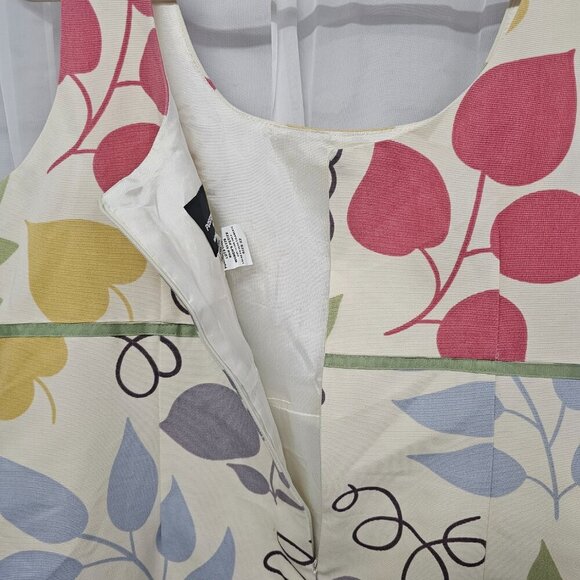 Vintage Positive Attitude Cream Floral Dress Sleeveless Coquette 22P - Picture 8 of 11